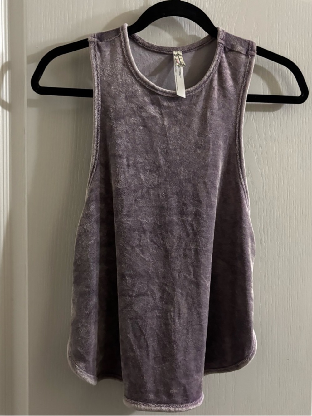 Plush Velvet Tank Top in Light Lavender